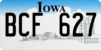 IA license plate BCF627