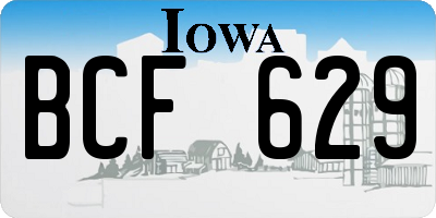 IA license plate BCF629