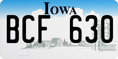 IA license plate BCF630