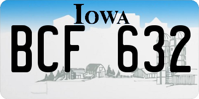 IA license plate BCF632