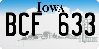 IA license plate BCF633