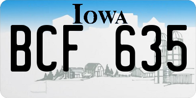 IA license plate BCF635