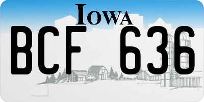 IA license plate BCF636