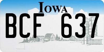 IA license plate BCF637