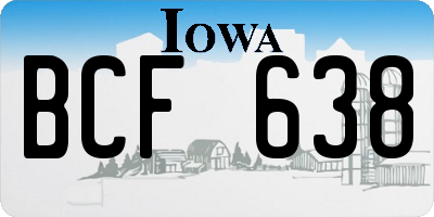 IA license plate BCF638
