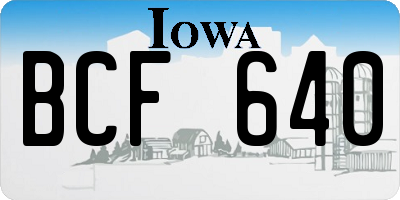 IA license plate BCF640