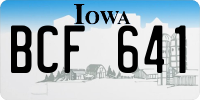 IA license plate BCF641
