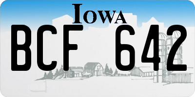 IA license plate BCF642
