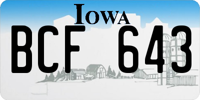 IA license plate BCF643
