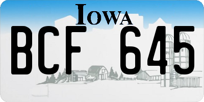 IA license plate BCF645