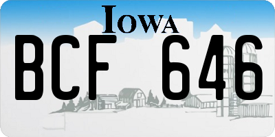 IA license plate BCF646