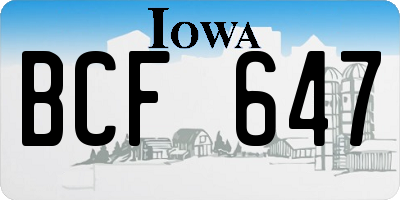 IA license plate BCF647
