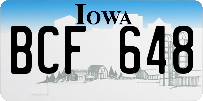 IA license plate BCF648
