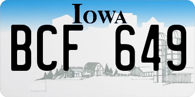 IA license plate BCF649