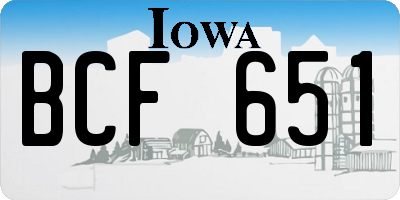 IA license plate BCF651