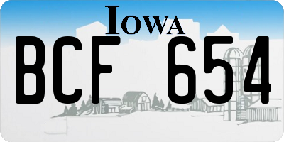 IA license plate BCF654