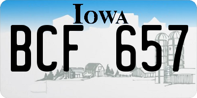 IA license plate BCF657