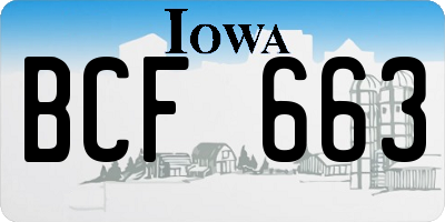 IA license plate BCF663