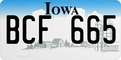 IA license plate BCF665