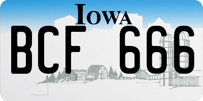 IA license plate BCF666