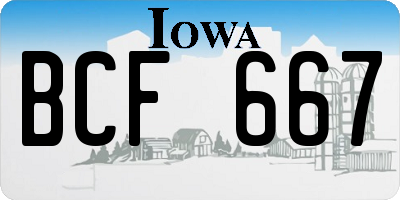 IA license plate BCF667