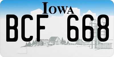 IA license plate BCF668