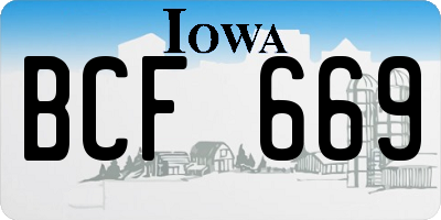 IA license plate BCF669