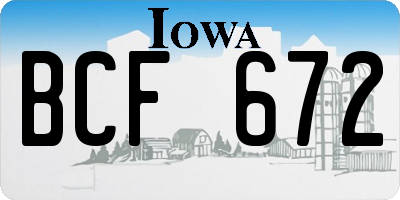 IA license plate BCF672