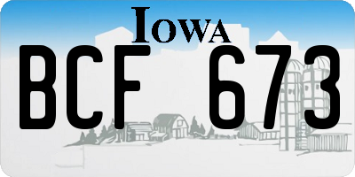 IA license plate BCF673
