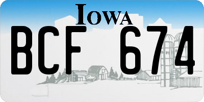 IA license plate BCF674