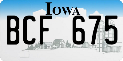 IA license plate BCF675