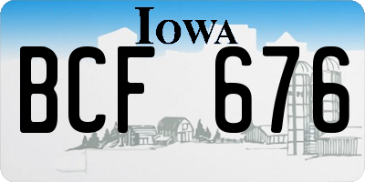 IA license plate BCF676