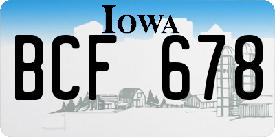IA license plate BCF678