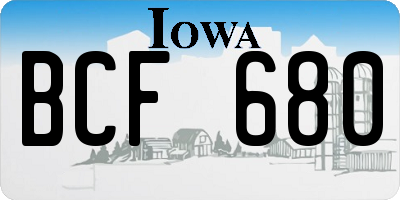 IA license plate BCF680