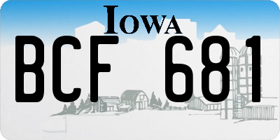 IA license plate BCF681