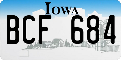 IA license plate BCF684