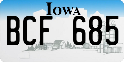 IA license plate BCF685