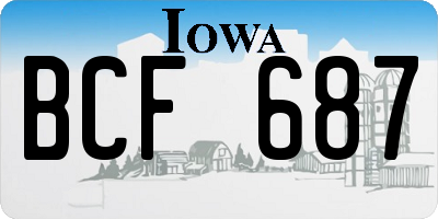 IA license plate BCF687
