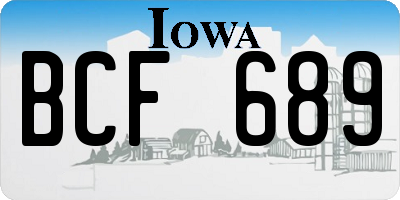 IA license plate BCF689