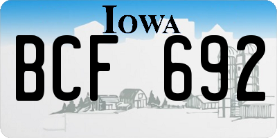 IA license plate BCF692