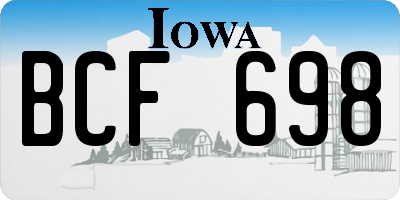 IA license plate BCF698