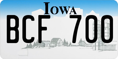 IA license plate BCF700