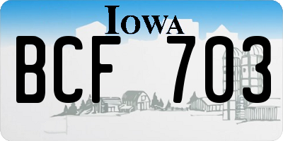 IA license plate BCF703