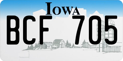 IA license plate BCF705