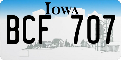 IA license plate BCF707