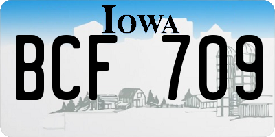 IA license plate BCF709