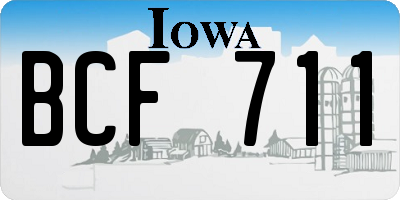 IA license plate BCF711