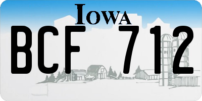 IA license plate BCF712