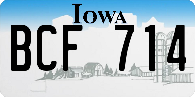IA license plate BCF714