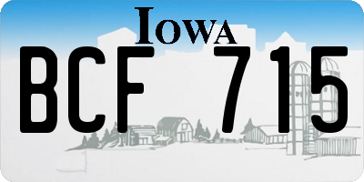 IA license plate BCF715